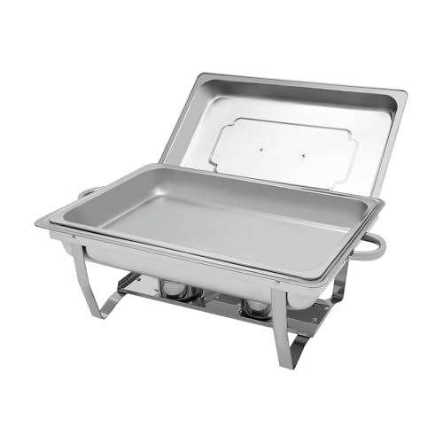 CLEADONG Chafing Dish Speisewärmer 9L, Edelstahl Warmhaltebehälter Wärmebehälter Edelstahl Buffet-Set, Buffetwärmer für Catering, Buffet und Party