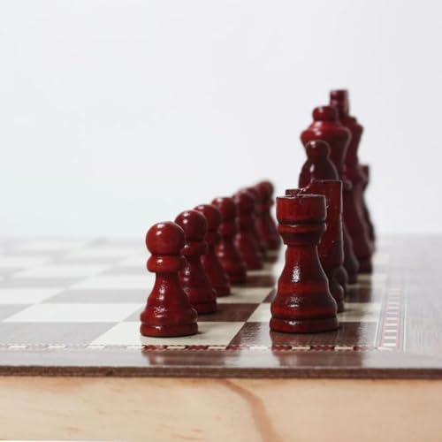 Jogo 3 em 1 de Tabuleiro em Madeira Xadrez Damas e Gamão com Estojo Dobrável Premium