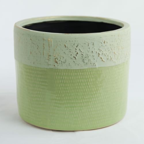 212 Main Antique Green & Gold Planter