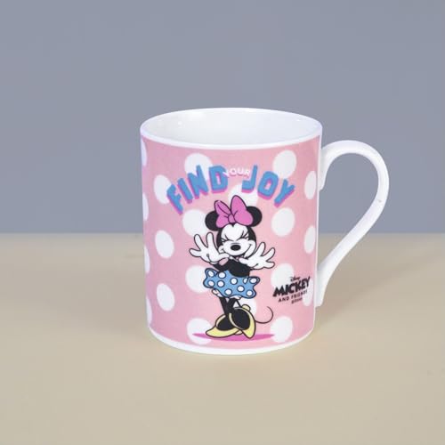 Image of Clay Craft - Official Disney Mugs : Polka Dot Minnie Print, Fine Ceramic Coffee Mug, 360 Ml |Cartoon Character Gift Mug for Kids & Adults | Microwave & Dishwasher Safe