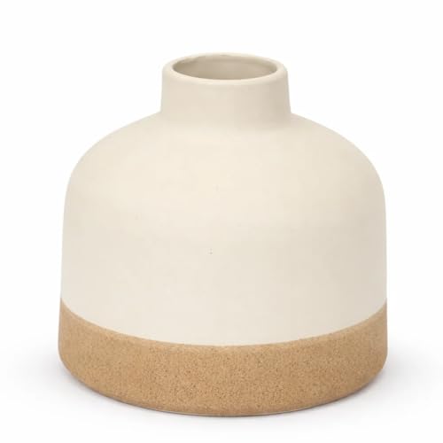 Image of SPHINX Decorative Ceramic Vase, Flower Vase, Pampas Grass Vase, Vase for Money Plant Live Plants, Centrepiece for Home, Office,Gifts - (Small Bottle Two Tone, 5.5 Inches)