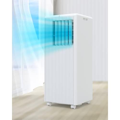 8,000 BTU Portable Air Conditioner, 3 in-1 Free Standing Cooling Portable AC Unit with Remote Control Cool/Dry/Fan Mode, Cools Up to 350 Sq.Ft with Sl