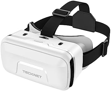 TECKNET VR Headset for Phone, Virtual Reality Headsets with HD 110°FOV Anti-Blue Light Lenses & Adjustable Gears, 3D VR Headset for Kids Compatible iPhone Samsung Android 4.7-7.2"
