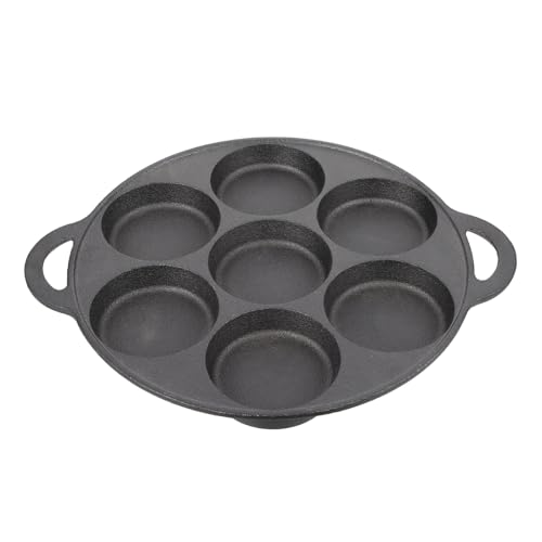 ARTSEWPLY 加厚鋳鉄製マルチ調理用フライパン 卵焼き 目玉焼き対応 連穴デザイン スキッド防止エルゴ ックハンドル付き キッチン多目的調理器