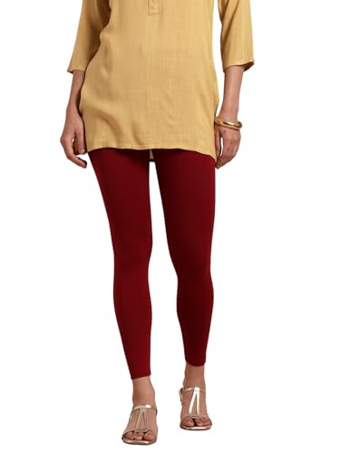 Image of TWIN BIRDS Super Stretchable Cotton Elasthane Fabric Ankle Length Leggings for Women