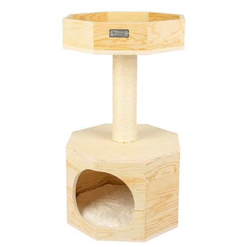 Casa para gato sólida de madera Armarkat S2906, 2 niveles, tan miniatura 3