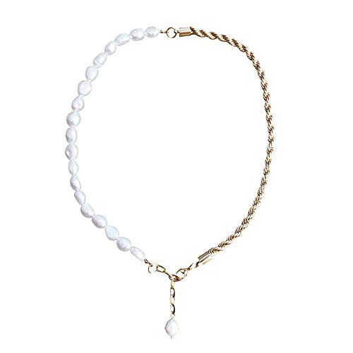 Gold Choker Necklaces for Women, Chunky Gold Chain Link Necklaces, Dainty Chain Link Necklaces with Pearls, 90s Rhinestones Link Chain Choker, Trendy for Jewelry, Gift for Women Girls