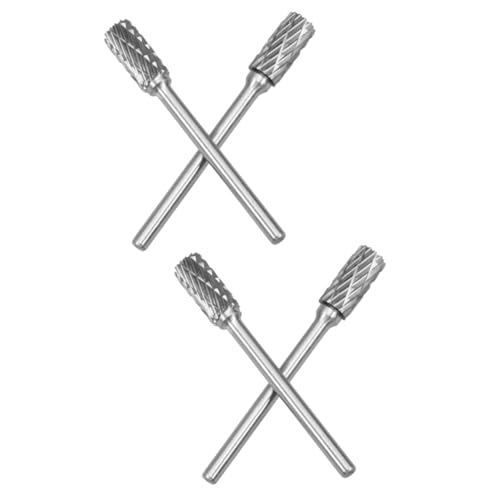 OSALADI 2sets High-Tungsten Steel Rotary Grinding Burr Drill Bits for Stone Carving Polishing 2pcs*2