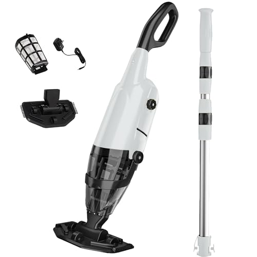 Cordless Pool Vacuum Cleaner for Above Ground Pool & In Ground Rechargeable Pool Vacuum Cleaner - 90 Mins Runtime, with 69' Telescopic Pole, Spa Vacuum for Hot Tub(Misty Grey)