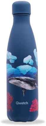 Qwetch - Grande Bouteille Isotherme - Noir 2L - 48h Froid et 16h Chaud - Etanche Sans BPA