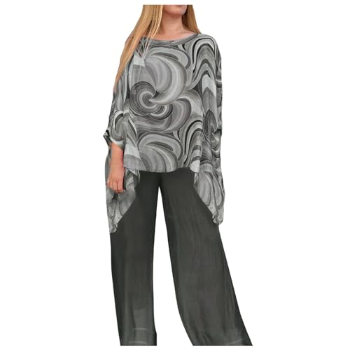 Ensemble mousseline de soie femme imprimé abstrait fluide et élégant chic