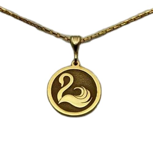 Collier pendentif pièce cygne, le cadeau idéal et symbolique en argent sterling plaqué or