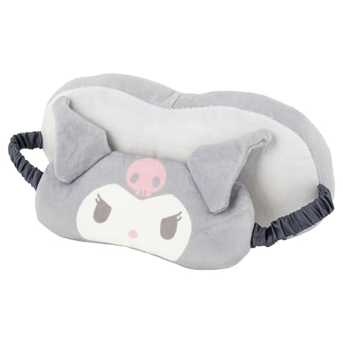 MORIPiLO サンリオ アイマスク 睡眠用 (クロミ まくら付きアイピロー) 26x11cm目元やわらか ストレスフリー 快眠 旅行 便利 グッズ 遮光 可愛い 子供 大人兼用 グレー クロミちゃん sanrio キャラクター まくらのモリシタ