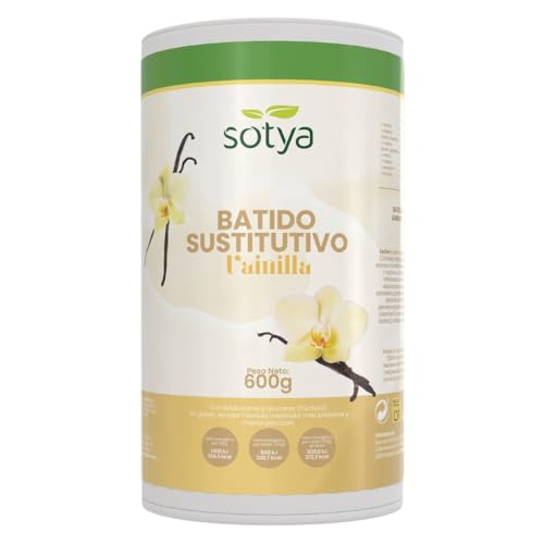 Sotya Batido Sustitutivo de Comida Sabor Vainilla Fórmula Mejorada. Batido Saciante Más Proteína Menos Azúcares, sin Soja, Sin Glúten 600gr