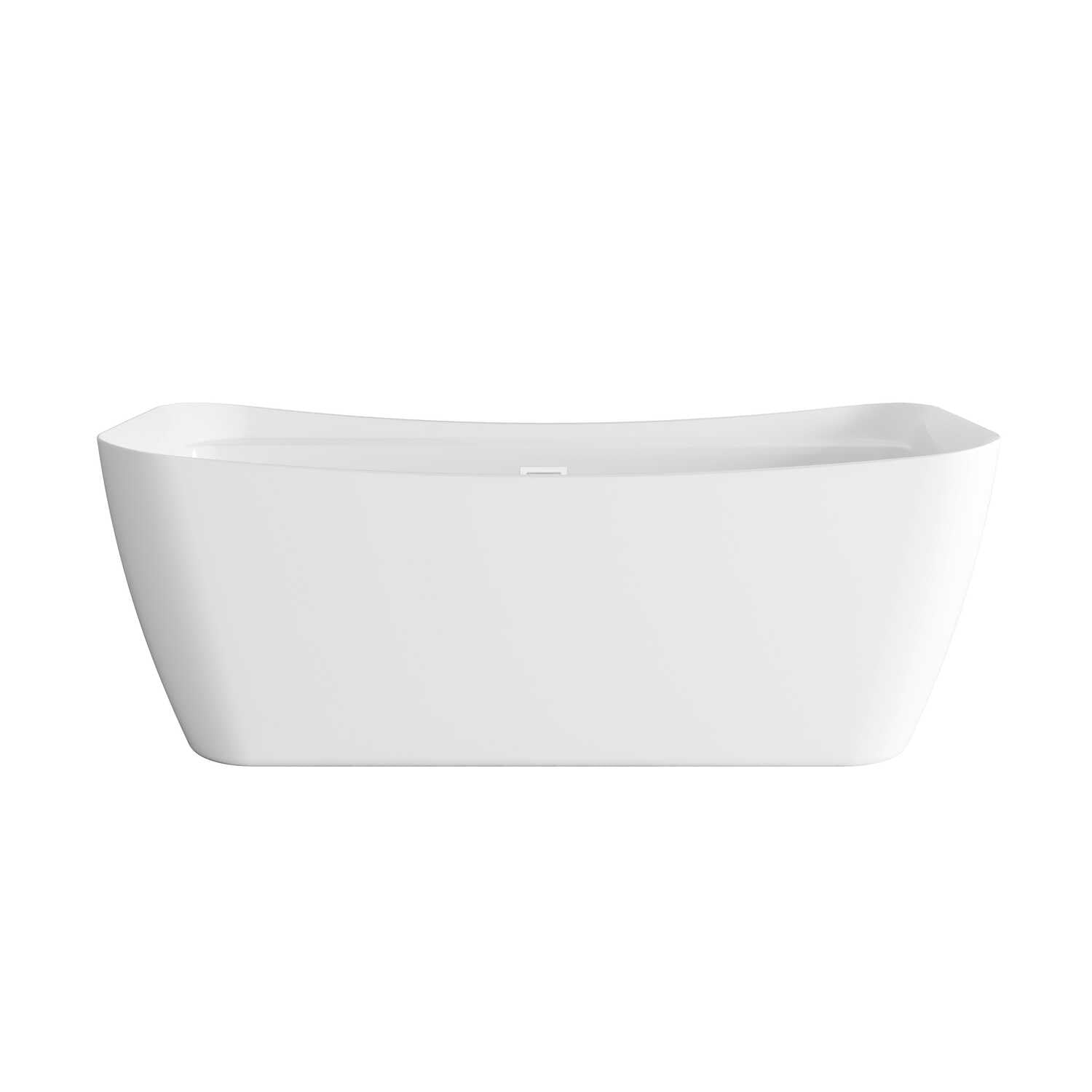 Elegant Kitchen And Bath 67" Soaking Bathtub In Glossy White With Polished White by Lighting Design – pure acrylic, White, Model BT10467GW-WHT