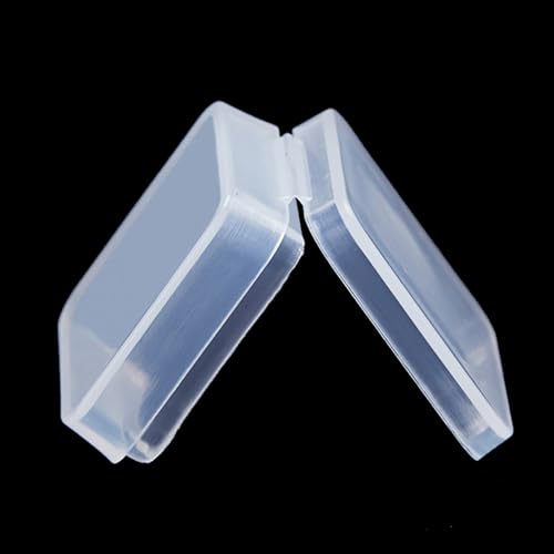 Image of 12 Pack Clear Square Plastic Beads Storage Containers Box (1.06 x 1.06 x 0.39 Inch), Square Bead Organizers for Small items, Crafts, Beads, Coins, Jewelry and Business Cards