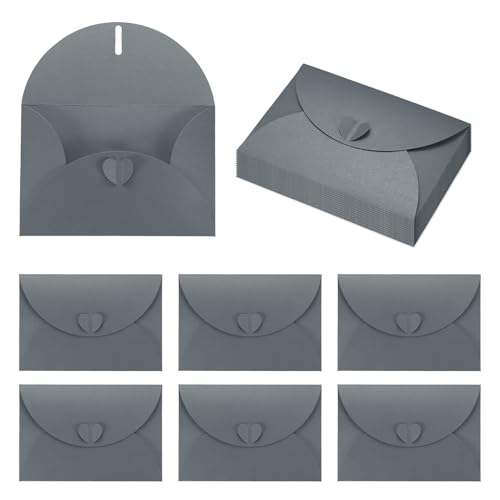 Mini Enveloppes Cartes Fermoir Coeur PATIKIL Porte-Cartes Voeux Mariage Noir