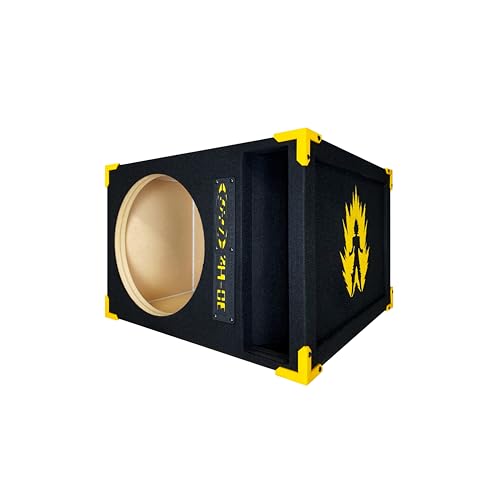 Image of 30HZ Reinforced Competition Single Ported Sub Box Sub Woofer Enclosure Speaker Box Car Audio Subwoofer Ground Shaker Box Ground-Shaker (Goku Yellow, 12 inch)