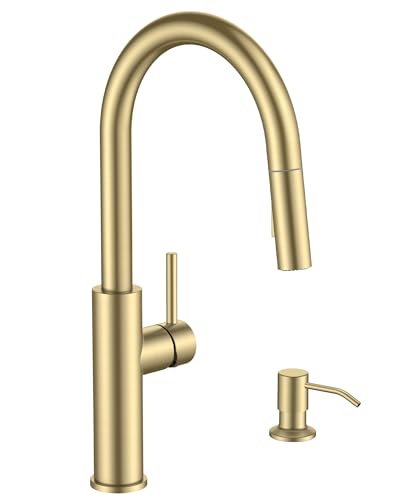 FORIOUS Gold Faucet with Soap Dispenser