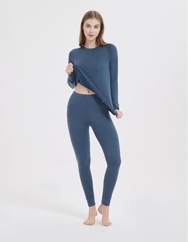 Image of Iguana Womens 100% Merino Wool Base Layer Sets for Ski Lightweight Thermal Underwear