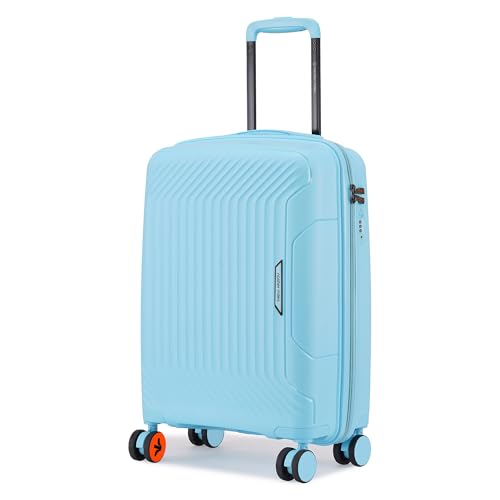 Nasher Miles Coorg Hard-Sided Polypropylene Cabin Luggage 20 inch | 55cm | 8 Wheels Small Trolley Bag for Travel | Suitcase (Sky Blue)