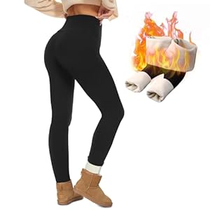 NexiEpoch Fleece Lined Leggings Women – Thermal Thick Winter Warm High Waisted Tummy Control Soft Pants for Snow Cold