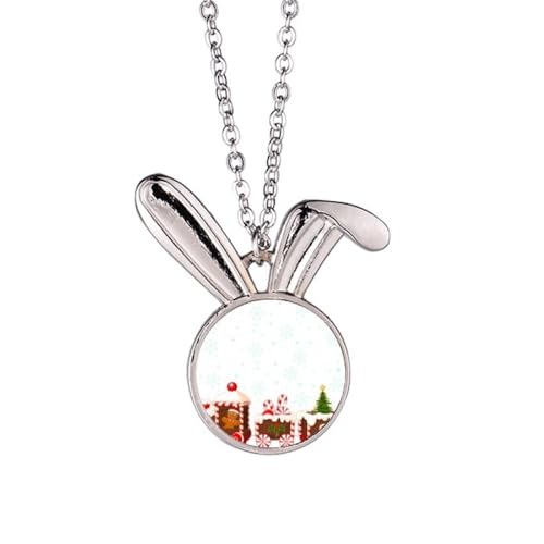 Collier train de Noël et son lapin pour sublimer votre tenue de réveillon
