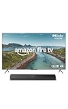 Amazon Ember Serie QLED da 65' con Fire TV, smart TV 4K Ultra HD, HDR10+, Dolby Vision, Dolby Audio, processore quad-core, controllo vocale con Alexa + Fire TV Soundbar Plus di Amazon, 3.1 canali