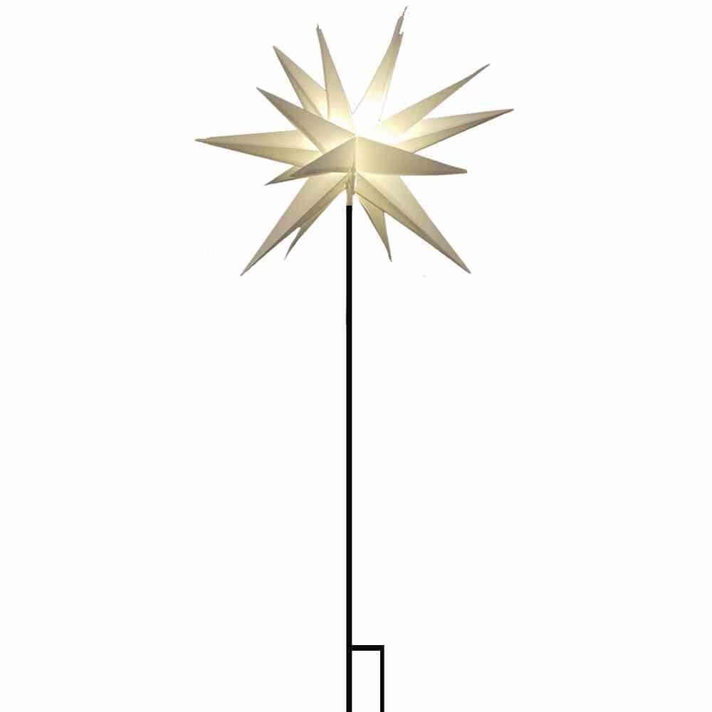 LED Kunststoffstern mit Stab 58 cm, weiß