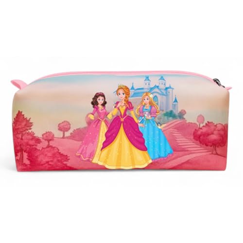 Estojo Escolar Infantil Menina e Menino Espaçoso Grande Lapis e Caneta Juvenil Necesserie (Princesa)