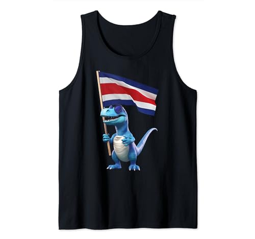 Photo de Drapeau du Costa Rica Dinosaure Caraïbes San Jose Tico Tropical Débardeur