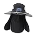 Lycpajk Outdoor Solar Fan Hat Fishing Hat Breathable Cooling Fan Hat with Face Neck Cover, Black