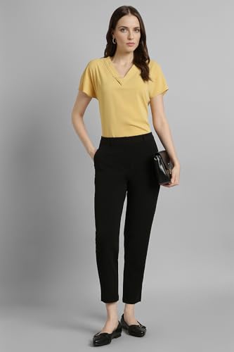 Image of Van Heusen Women's Polyester Regular Fit Half Sleeve V Neck Formal Top