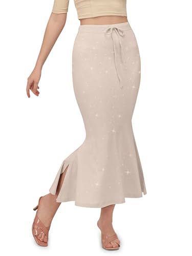 Image of Mehrang Stretchable Shimmer Saree Shapewear Petticoat for Women, Skirts for Women,Shape Wear Dress for Saree