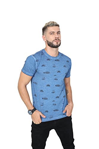 Image of fanideaz Mens Cotton Half Sleeve Striped Round Neck T Shirt
