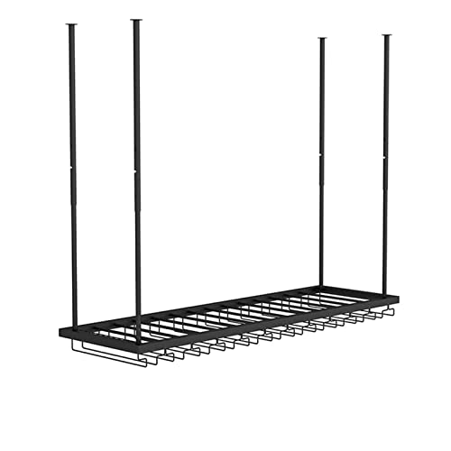 RCSTYNUK Estante para Copas de Vino, Soporte para Copas de Vino, Soporte para Colgar en el Techo, Soporte para Copas de Vino de Cocina, Altura y Ancho Ajustables.