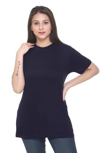 Image of GODFREY Women Round Neck Half Sleeve Cotton T Shirts