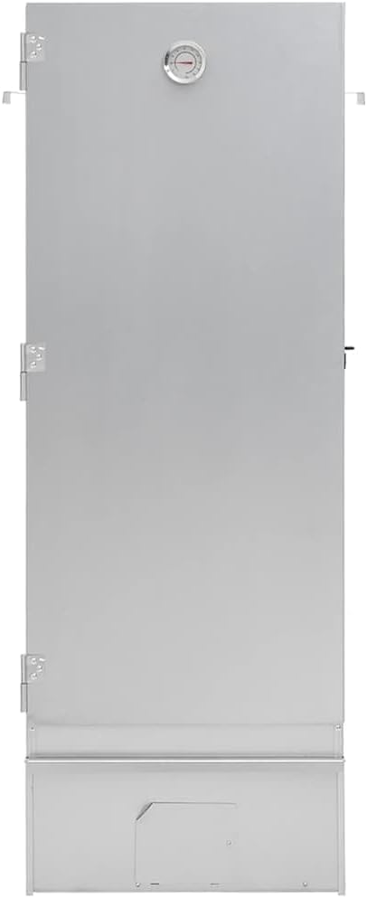 Front view of the closed vidaXL Smoker Oven, showing the door and the integrated thermometer at the top.