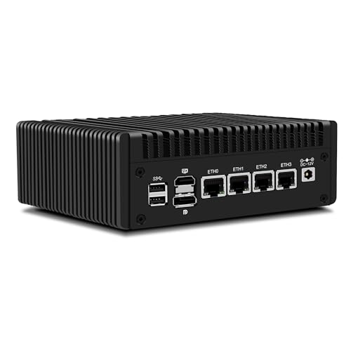 CWWK Mini PC N355 (Upgraded N305) Firewall Appliance, OPNsense Mini Computer with 4 Port i226 V 2.5GbE LAN, F4 Fanless Micro PC DDR5 8GB RAM 256GB SSD, PCIe3.0 x4, 2 Display, TF