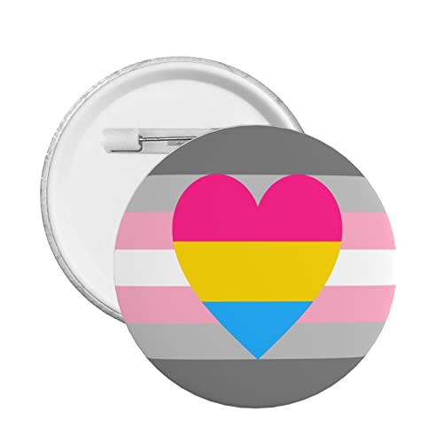 Demigirl Pansexual Demi Girl Pan Pride Flag Buttons Badges 1.2 Inch (30mm) Round Brooch Pins Decor