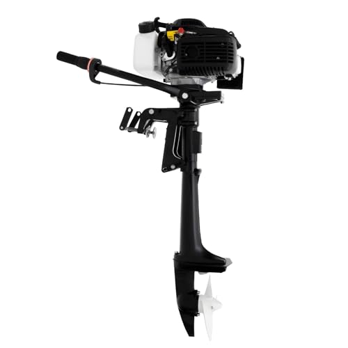 BRRIDE Aussenborder Benzinmotor 4 PS 4-Takt 55cc, Leistungsstarker Außenborder Bootsmotor CDI System, Profi Außenbordmotor Fischerboote,angelboot schlauchboot mit motor