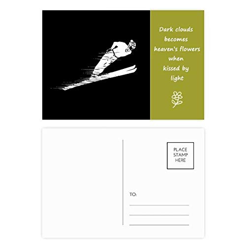 Cartes postales ski et illustration poésie 20pcs pour vos souvenirs de vacances d'hiver
