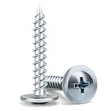 Wood Screws 1 Inch, 110 PCS FIXLINK Premium Truss Head Phillips Silver Wood Screws, Self Tapping Zinc Plated Modified Fast Truss Head Wood Screw Used in Indoor Furniture, Woodworking (#8 x 1)