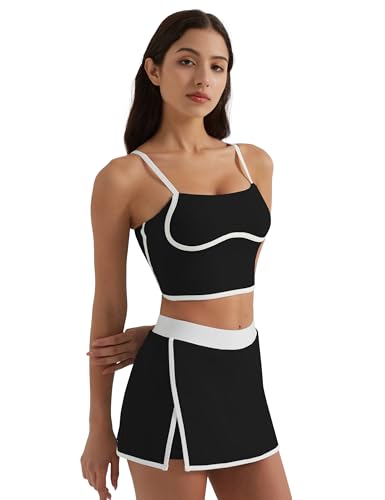 Womens Workout Tank Tops Adjustable Strap Longline Sports Bra Padded Sleeveless Top4