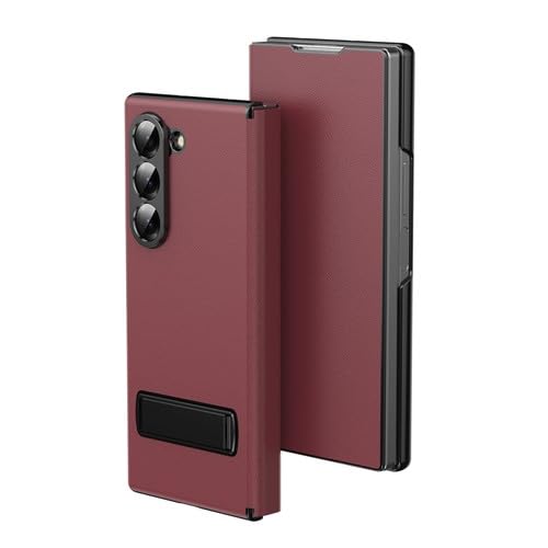 Protection Samsung Galaxy Z Fold 7 rouge vin : étui cuir magnétique robuste