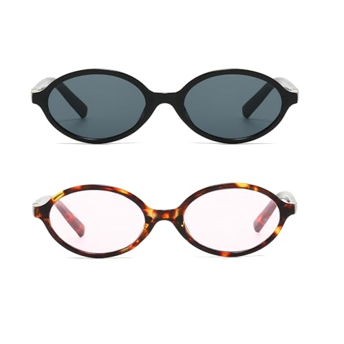 OSAGAMA Retro Oval Sunglasses Womens Trendy Round Sun Glasses Eyewear UV400 Protection2