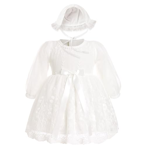 Image of Newborn Infant Baby Girl Fall Winter Romper Dress White Beige Boho Lace Floral Clothes Toddler Long Sleeve Bodysuit
