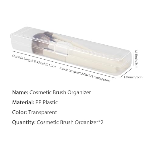 2 pcs Portable Makeup Brush Travel Case Cosmetic Brush Holder Makeup Case, Portable Travel Tableware Storage Case Flatware Box2
