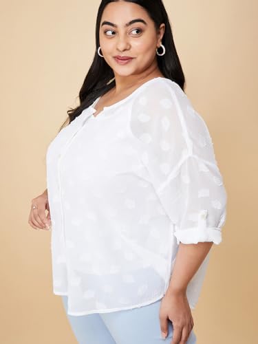 Image of Max Plus Size Women Textured Blouse with Cami Top