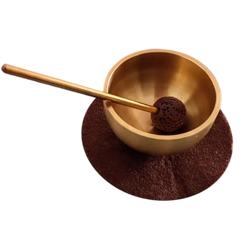 Mini cuenco tibetano con sonido angelical que reconforta el corazón. Juego de cuencos tibetanos pequeños con mazo y cojín. Instrumento portátil para meditación y alivio del estrés. Cuencos tibeta